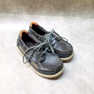 Cherokee Boys Size 9 Brown Leather Slip On Casual Boat Shoes